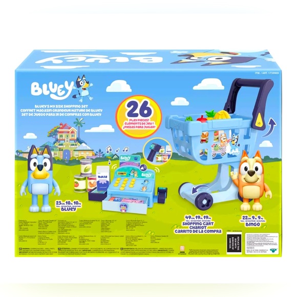 Bluey My Size Shopping Cart 26 pieces Set Bingo Music & Sounds Kids Play Set - Picture 3 of 5